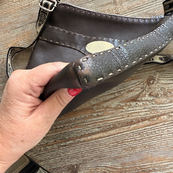 Fendi Selleria Leather Zip Top Messenger Bag Brown Crossbody COLLECTOR’S ITEM - Picture 8 of 16